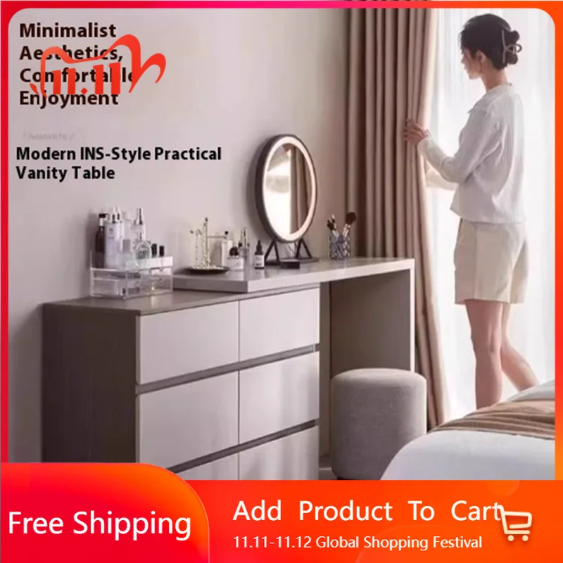 

Aesthetic Luxury Vanity Table Simple Aesthetic Drawer Vanity Table Style Mirror Bedroom Comfortable Penteadeira Home Furniture