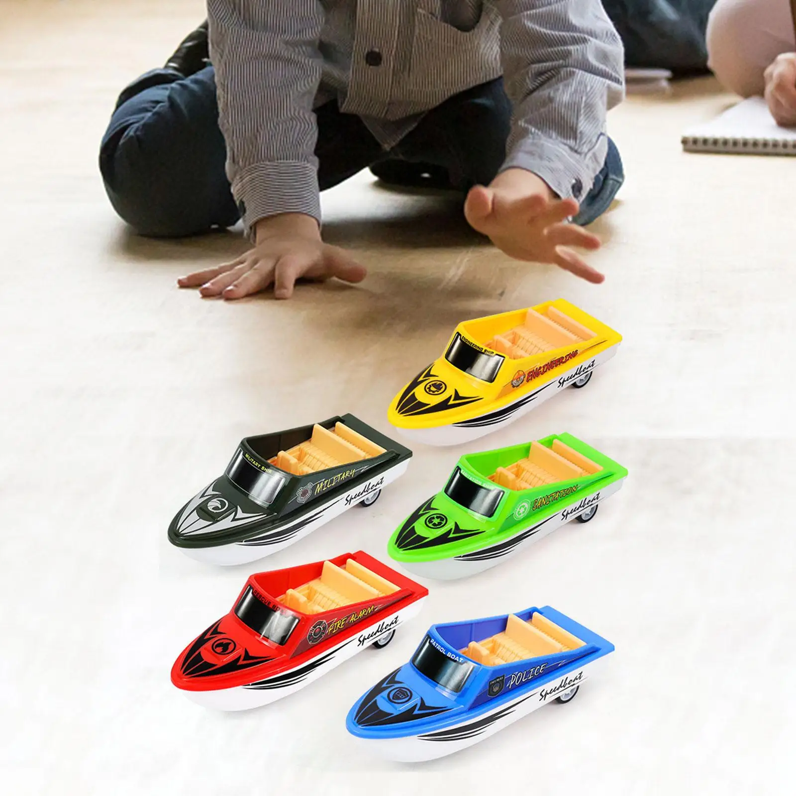 5個セット ミニプルバックボート シミュレーション デスクトップデコレーション リアルな子供用乗り物 おもちゃ 男の子向け 3歳 4歳 5歳 6歳 ギフト