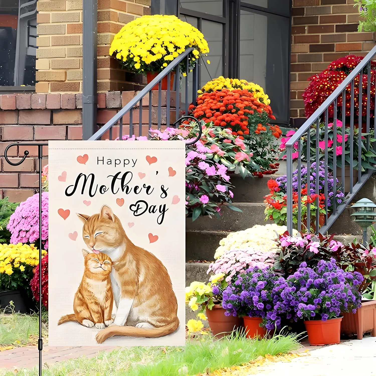 New Mother's Day Garden flags welcome holiday Animal Polyester Garden outdoor decorated garden flags view 4