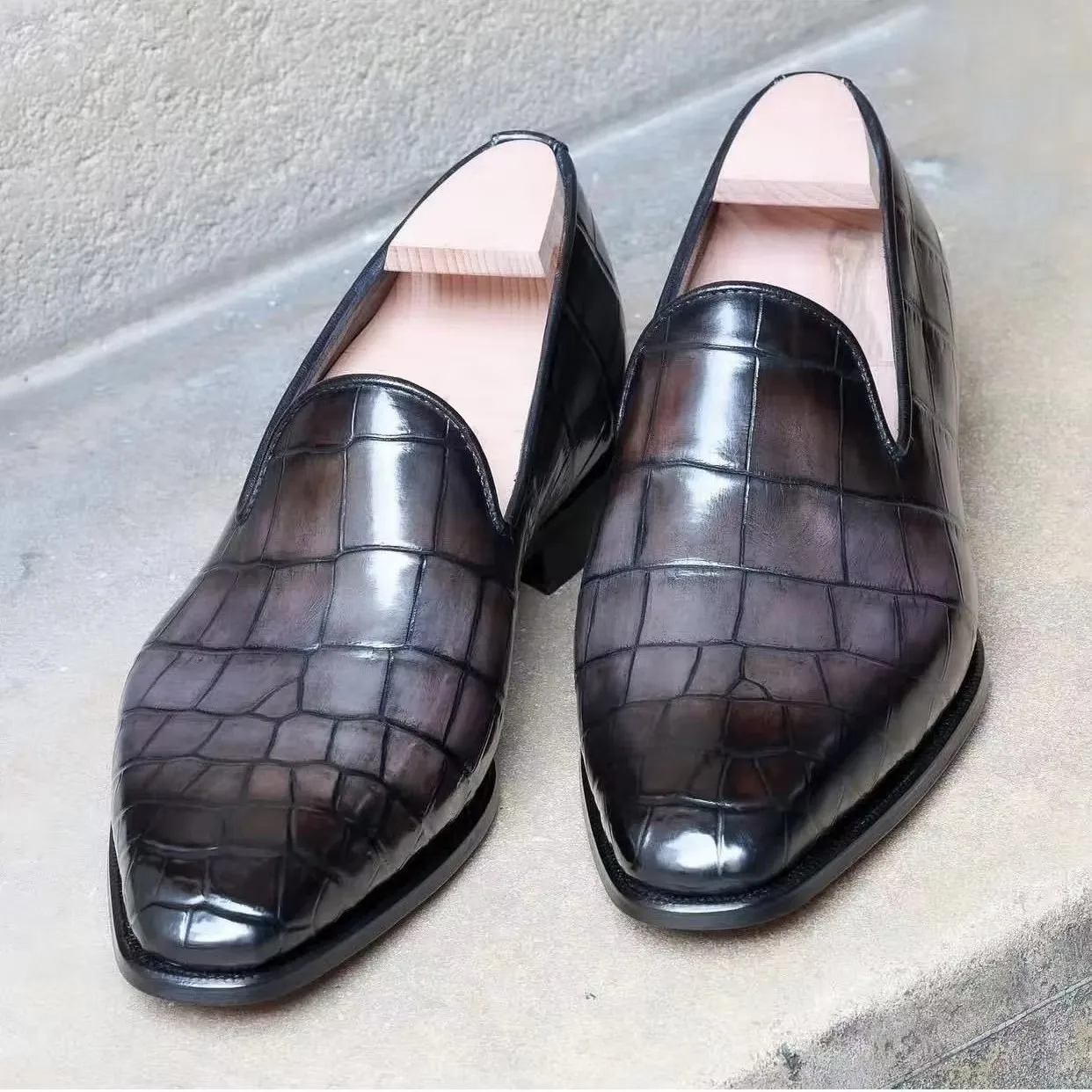 kexima new men dress shoes male crocodile shoes fashion business office shoes wedding date shoes