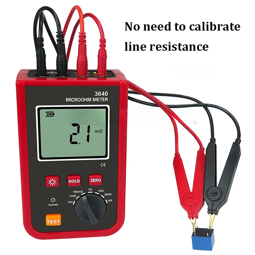 ETCR3640 Microhmmeter 1uΩ-200Ω Clamp Grounding Resistance Tester For Transformers Windings Micro Ohmmeter Ground Grid Pole