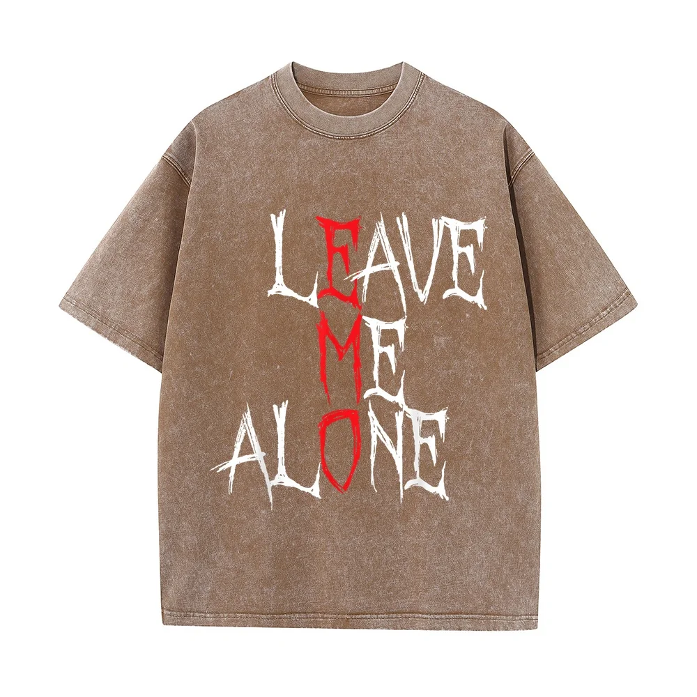 Leave me Alone Emo clothes Emocore Music Fan T-Shirt Playeras Para Hombres Short Sleeve Casual Tee Men Shirt Cotton T Humor