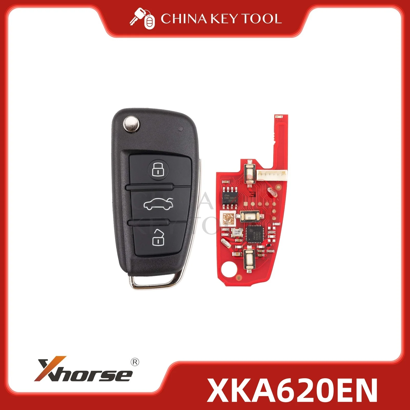 Xhorse 2nd Generation Wire Remote Key for Audi A6L Q7 Type 3 Buttons XKA620EN Global Version