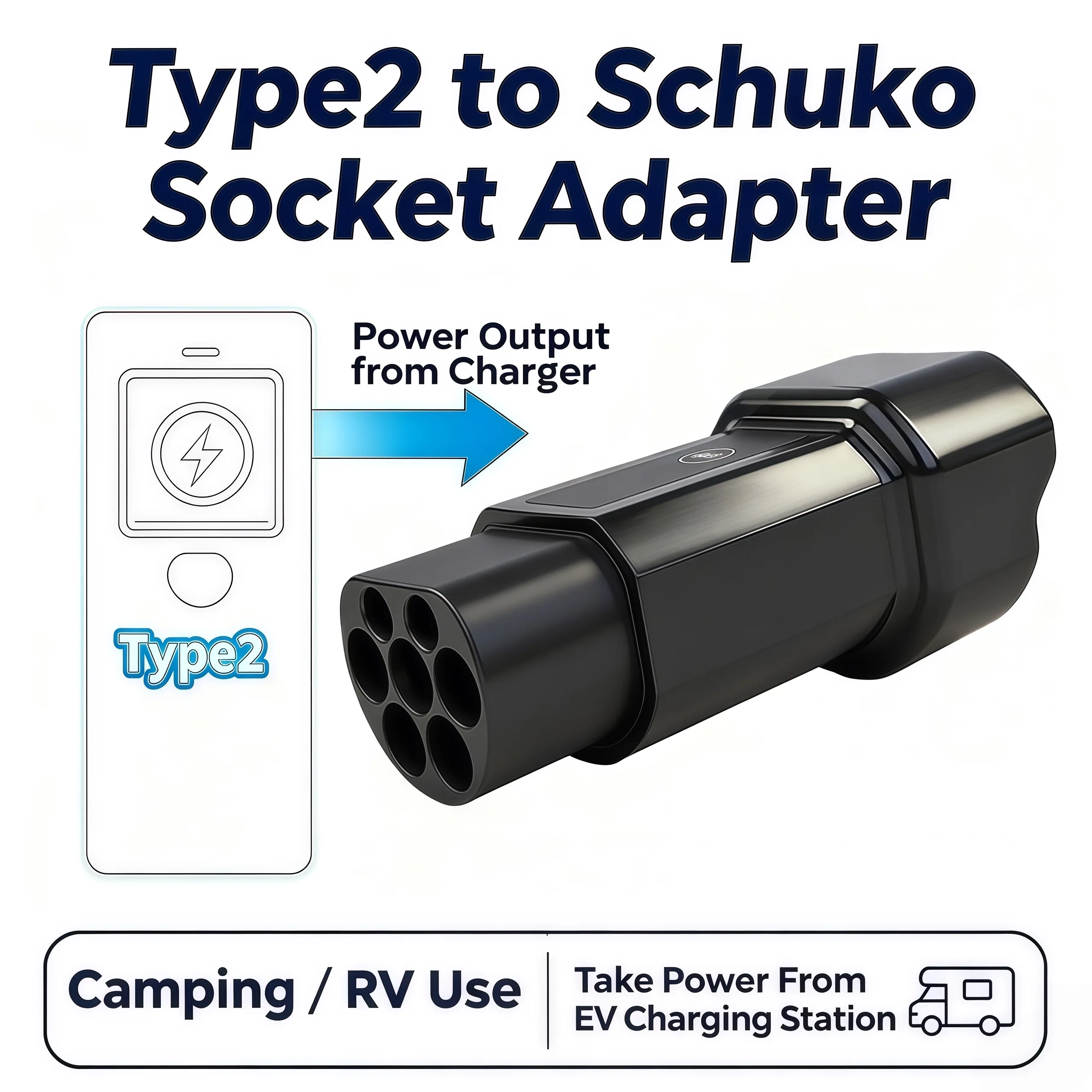 type2からschukoへのアダプター、発電所-ポータブル発電所-キャンピングカー-rvモーターホームへの電力供給用、oscal-powermax-1800se