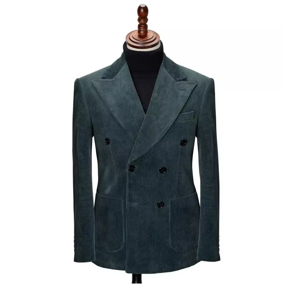 Traje de PANA con solapa de pico para hombre, esmoquin Masculino de boda, Blazer ajustado para novio y graduación, 2 piezas de chaqueta y pantalón,