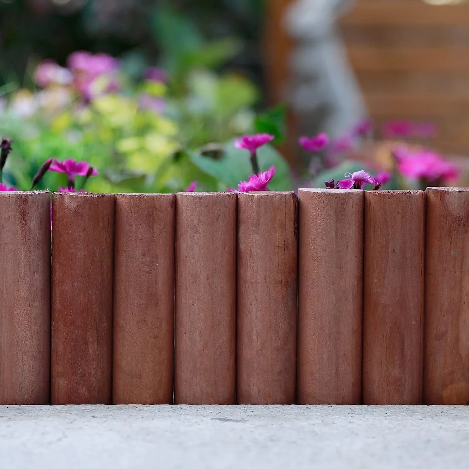 Recinzione corta in legno bordo paesaggistico per esterni bordo decorativo flessibile-recinzione per alberi-manutenzione del giardino e dell'iarda a molla