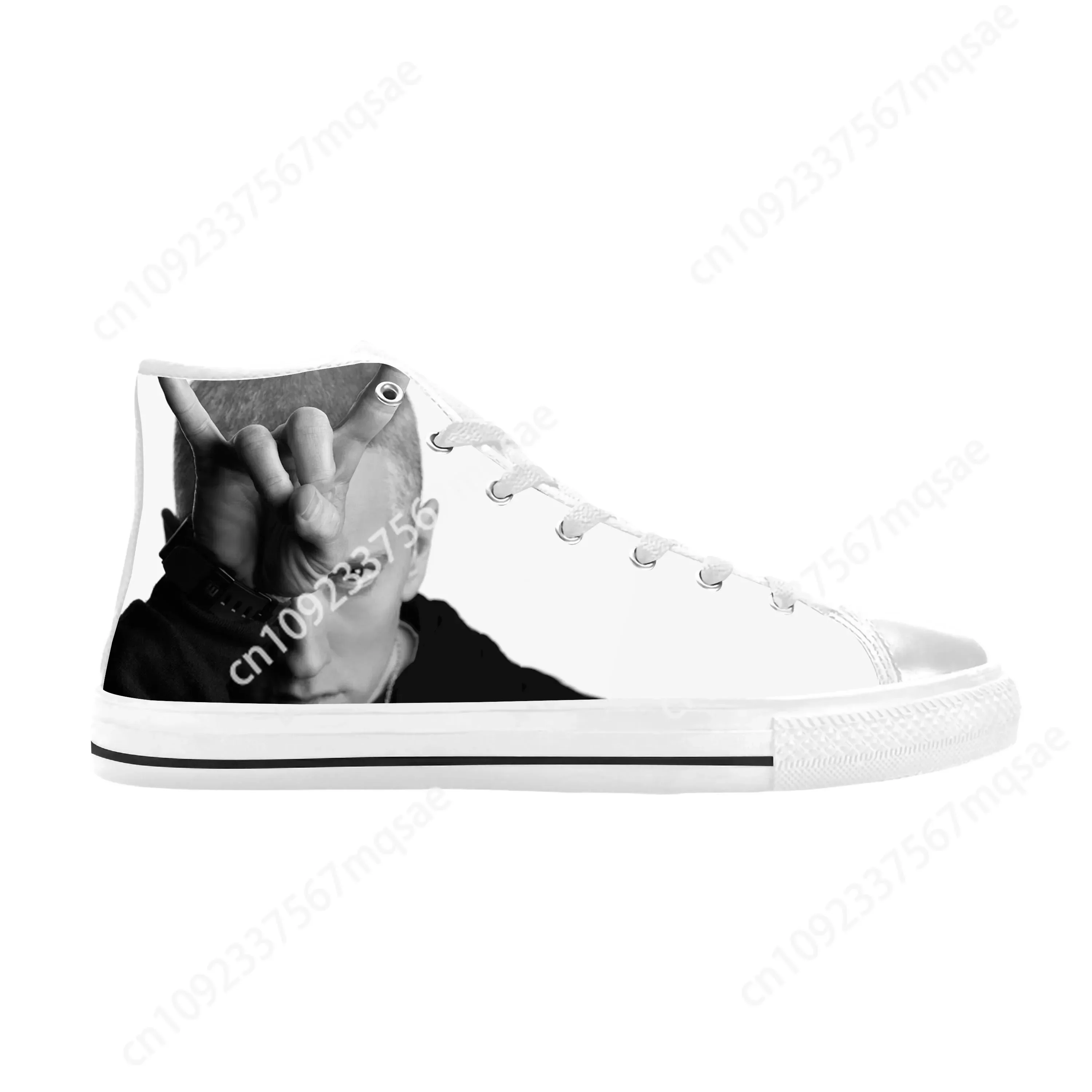 Hip Hop Rapper Rap Singer Music Eminem Rock Funny Casual Cloth Shoes High Top Comfortable Breathable 3D Print Men Women Sneakers