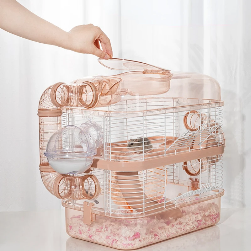 

Large hamster cage, three layers of golden bear cage, large