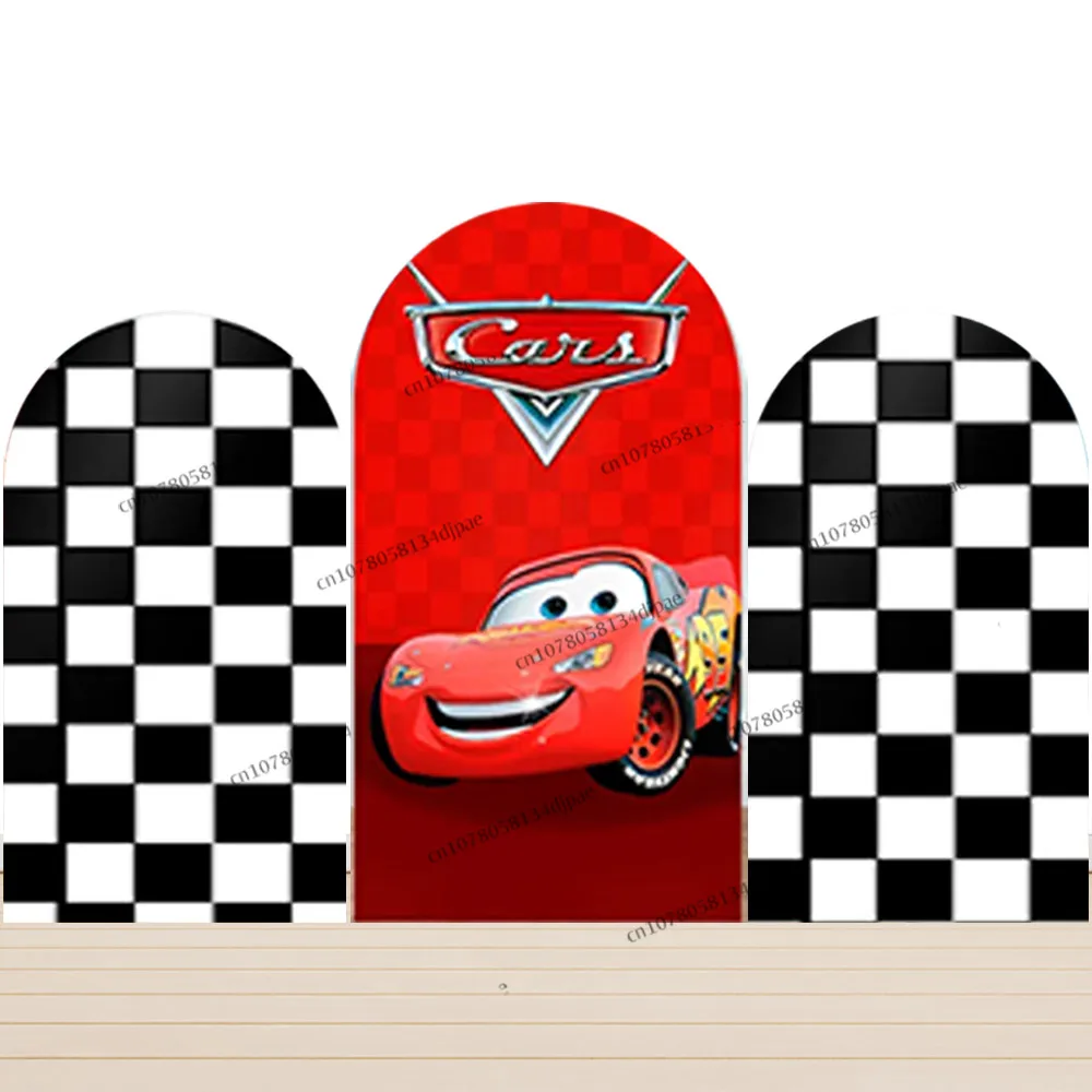 Pixar Car Birthday Party Arch Backdrop Cover Boy Racing Cars Scene Decoration Backgrounds Lightning Mcqueen Desert Room Wall