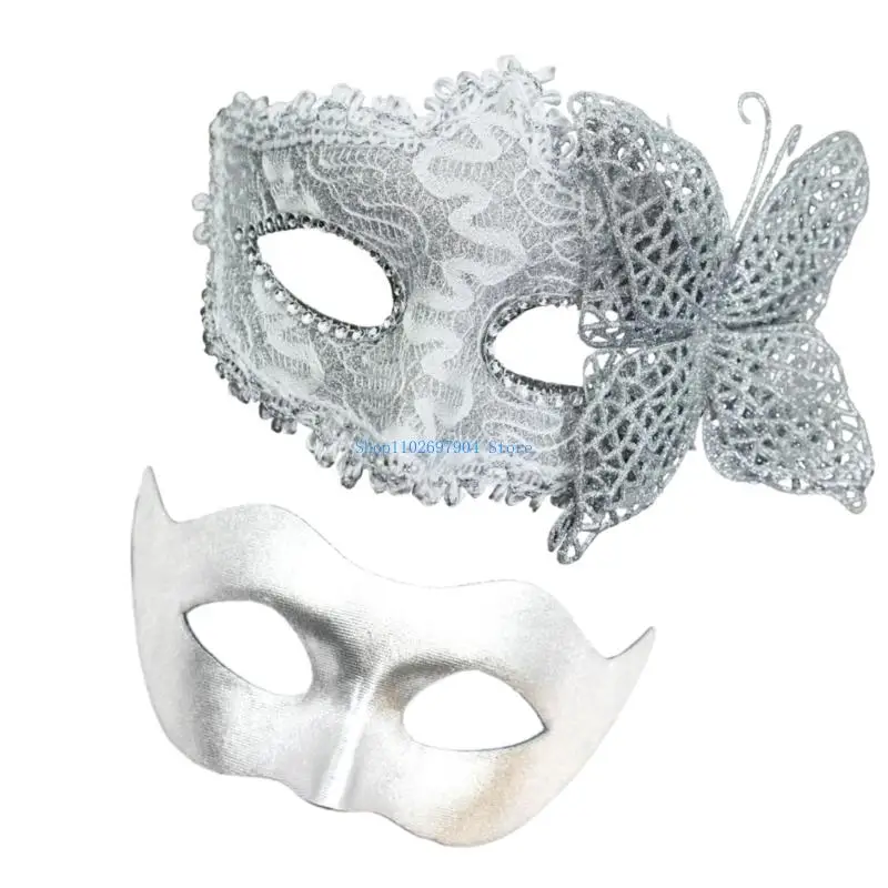 N7YF Halbgesichts-Maskerade-Maske, Paar-Maskerade-Maske, Maskerade-Kostüm-Zubehör für Damen und Herren, Maskerade, Halloween,