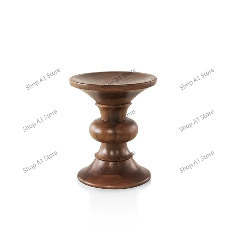 Modern Simple Solid Wood Chair Stool Leisure Ottoman Side Table for Home Living Room