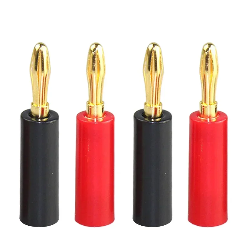 4/10Pcs 4mm Banana Male Plugs Gold Plated Banana Plug Audio Video HIFI Speaker Adapter 4mm Banana Connector for Sound Cable Wire