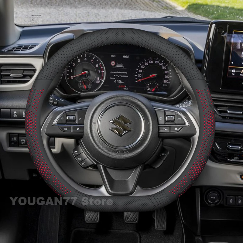 الجلود غطاء عجلة توجيه سيارة لسوزوكي سويفت 2024 2028-2022 2023 عجلة توجيه سيارة سوزوكي فرونكس 2025 اكسسوارات