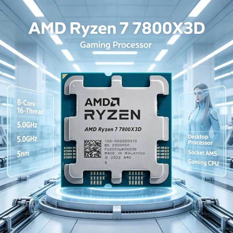 AMD R7 7800X3D Ryzen 7 Desktop Processor 5.0GHz 8 Cores 16 Threads 5nm 96M Cache Socket AM5 100-100000910