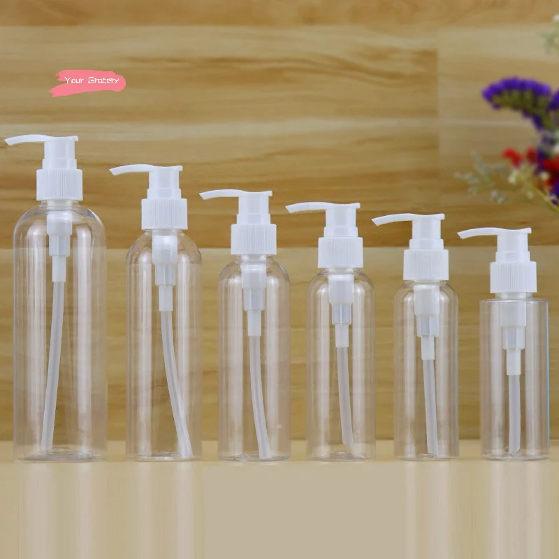 100/120/150/200/250/300ml 휴대용 진공 프레스 스프레이 병 리필 가능한 샴푸 화장품 크림 액체 로션 디스펜서 여행용