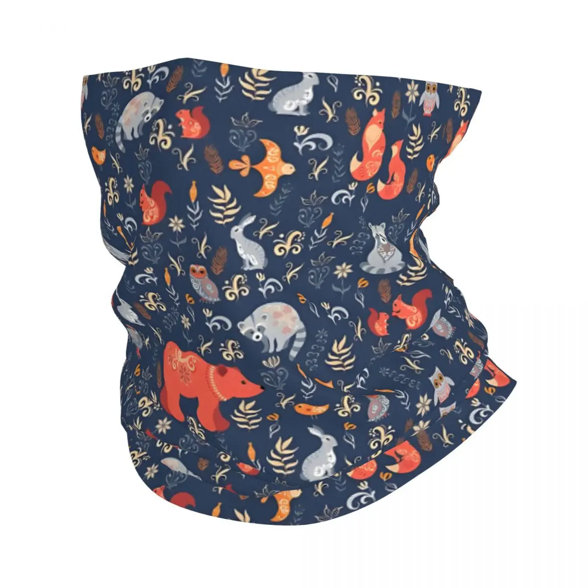 Forest Fox Bear Raccoon Owls Thin Wrap Scarf Bandana Neck Gaiter Face Cover Headband