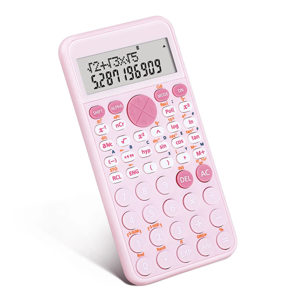 Portable Scientific Calculators Cute Desktop Calculator with 240 Functions 2 Line LCD Screen Ideal for Students School Office