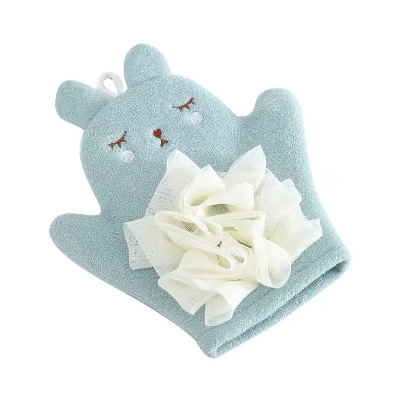 Guanti da bagno per bambini in cartone animato asciugamano da bagno in cotone per bambini spazzole da bagno per animali carini comodi accessori da bagno in spugna per doccia