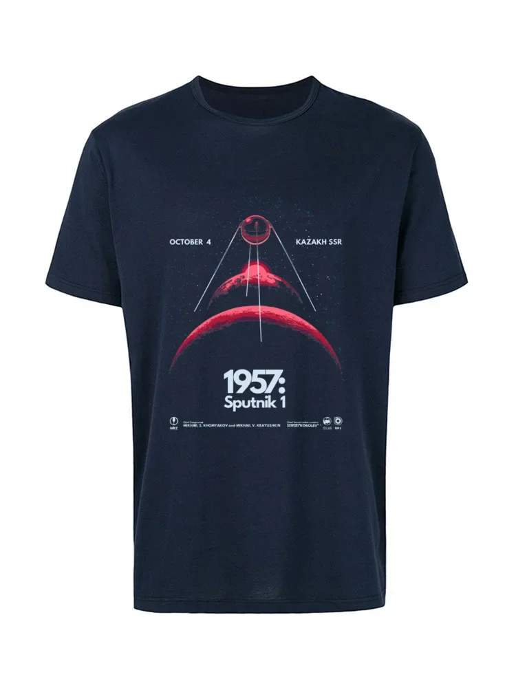 Soviet Sputnik Artificial Satellite Space T Shirts Father Tee Shirts 2019 Newest 100% Cotton Fabric Men Top T-shirts Customized