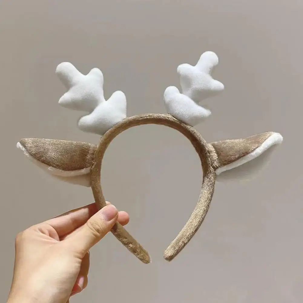 Reindeer Antler Headband Realistic Antler Headband Festive Christmas Antler Hairband for Ages Plush Reindeer for Holiday