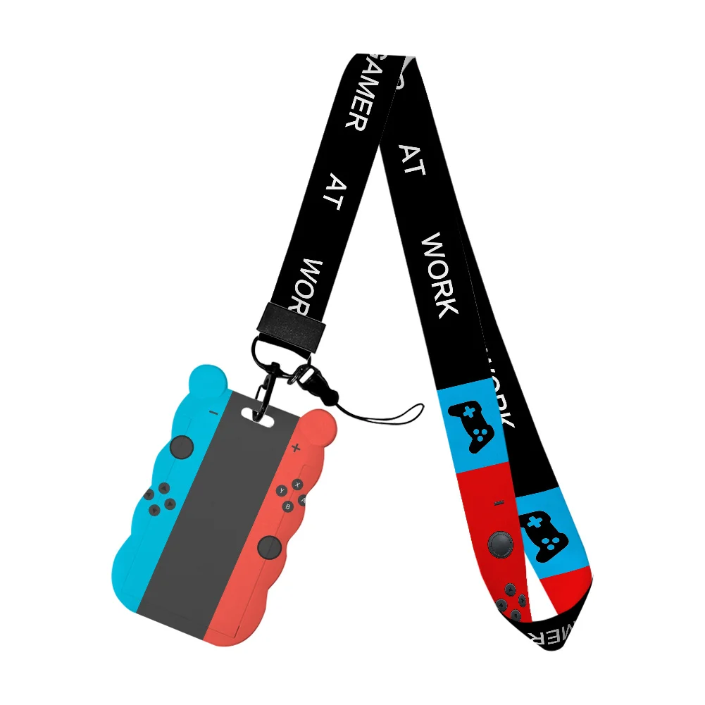Hot Cartoon Play Hand Shank Work Card Holder Work Access Name Badge with Keychains Student Id Card Lanyard Holder Accessories