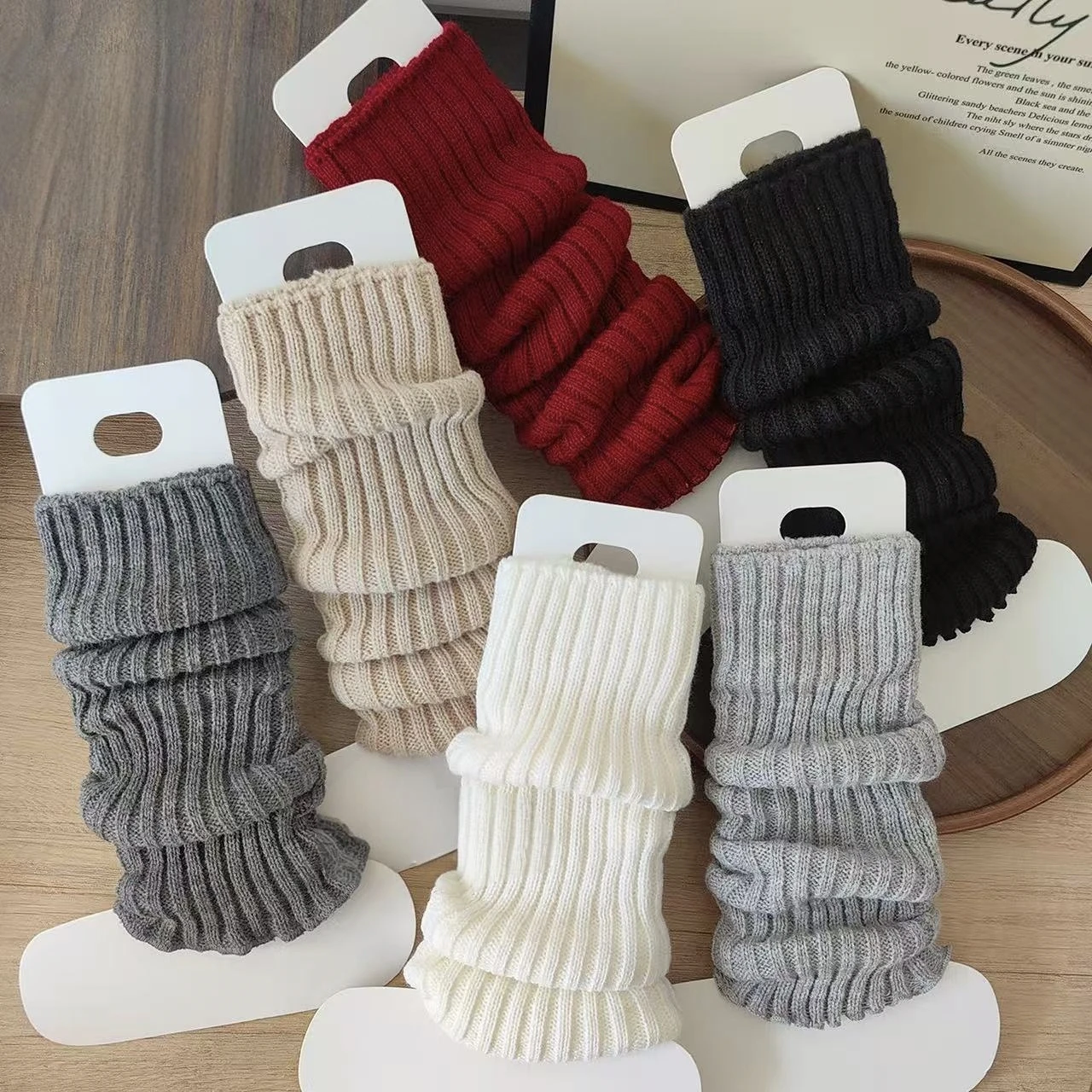 1/2/3/6 Pairs Random Women Classic Autumn Winter Trendy Solid Color Design Comfortable Breathable Leg Warmers Socks
