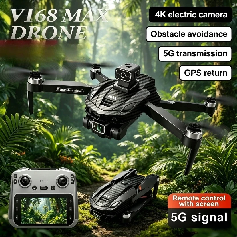 Drone Rc Foldable - โดรนรุ่นดั้งเดิม V168 MAX GPS 8K HD