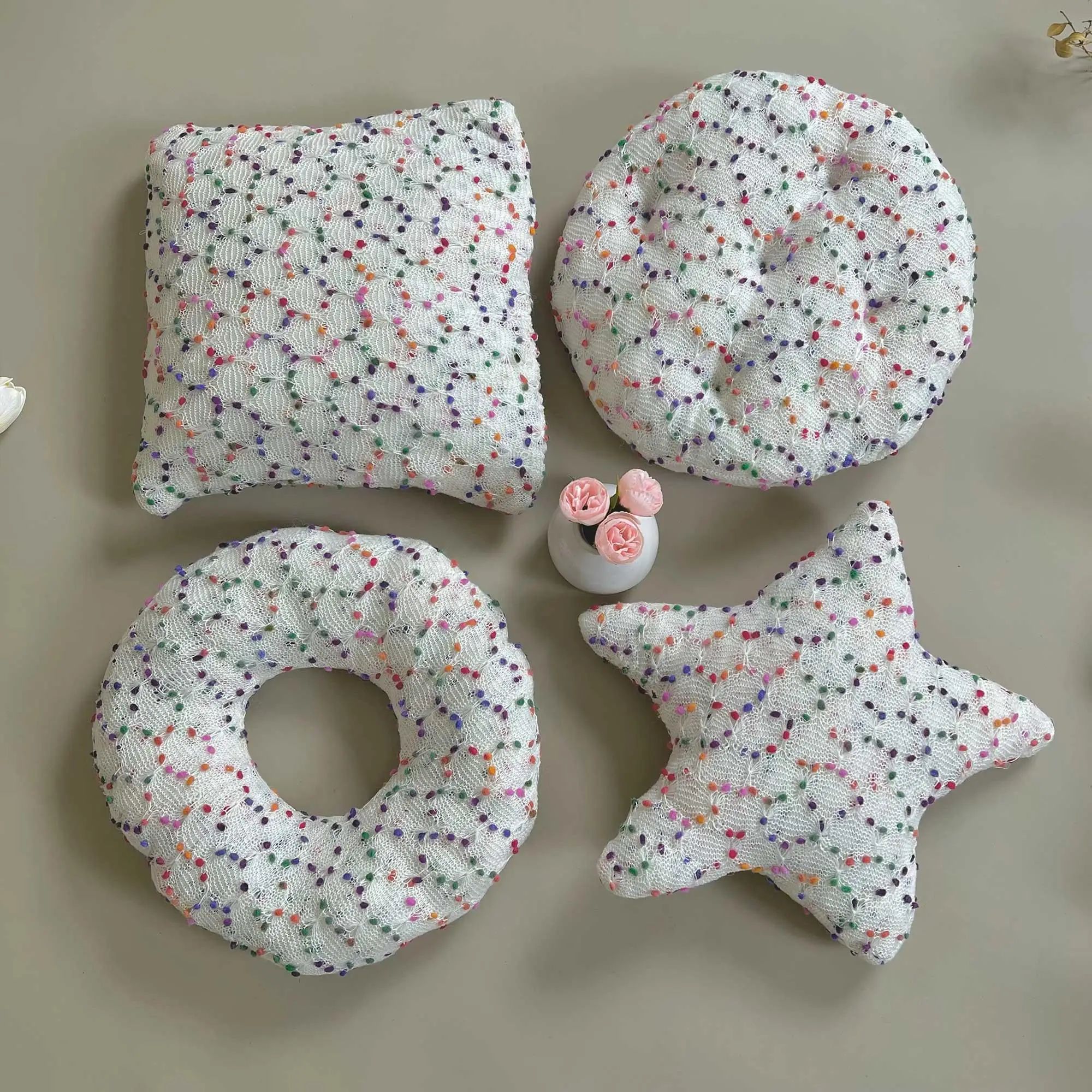 Four-piece Pillow Set, Round, Square, Star-shaped, Circular Pillows, Suitable For Sofa And Bedroom Lumbar Cushion