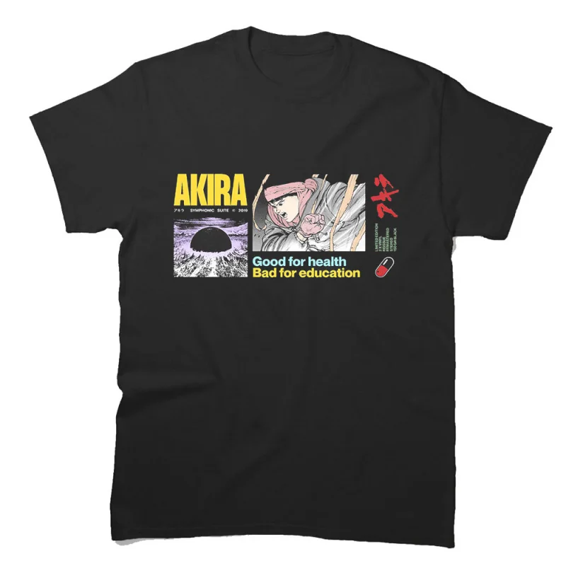 

Akira Good For Health Anime T Shirt Cyberpunk Manga City explosion Graphic clothes cyber mecha Neo-Tokyo Streetwear All size top
