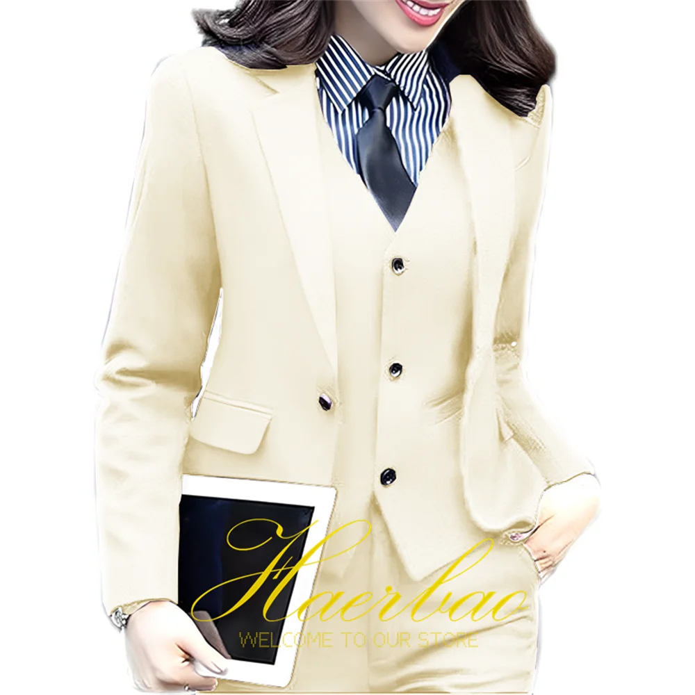 Women\'s Pants Set Business Office Workwear Formal Slim Fit Jacket Pants Vest 3 Piece Set Custom Size Women\'s Suits Blazer