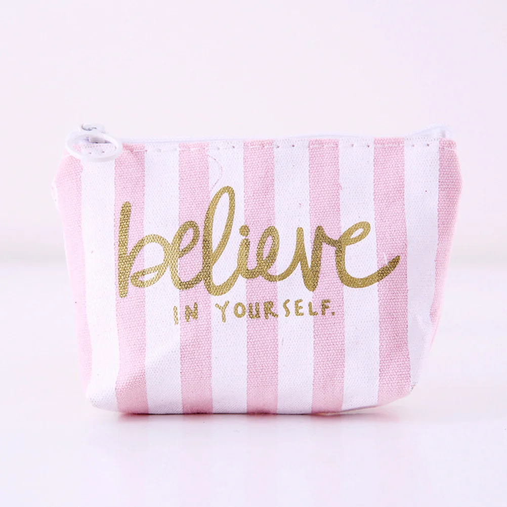 

4Pcs Canvas Coin Purse Mini Wallet for Women Girls Cute Cartoon Print Change Pouch Zipper Holder Small Bag Random Pattern