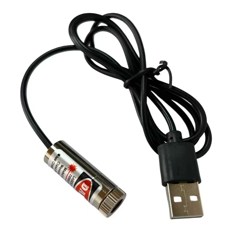 12mm 5mw Adjustable Focus Red Diode Laser Head USB Connector Laser Module Industrial 650nm Dot Line Cross Beam Location
