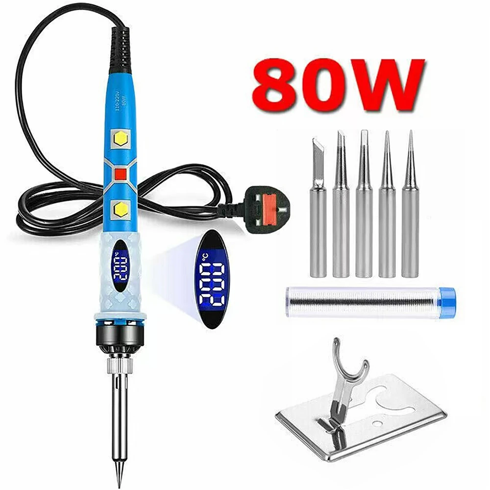 

220V Digital Temperature Display Soldering Iron Kit Adjustable Temperature Welding Gun Solder Station Heat Pencil Repair Tools