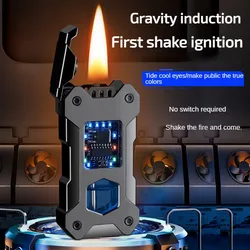 Gravity Induction Ignition Open Flame Lighter Mecha High-looking Creative Kerosene Rechargeable Lighter Cool