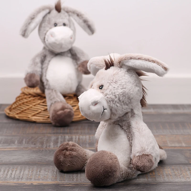 Peça de brinquedo de pelúcia de burro macio e fofo, brinquedo de pelúcia de 25/32 cm para meninos e meninas, ideal para decoração DIY