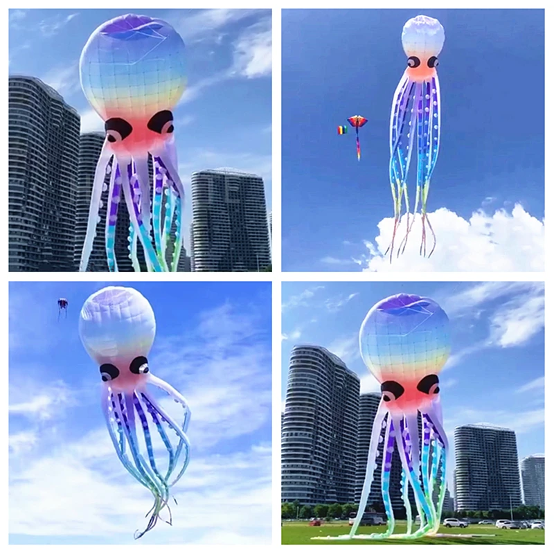 12m Rainbow Octopus kites flying for adults kites line nylon kites inflatable kites Flying toys giant kite Snake wind flying