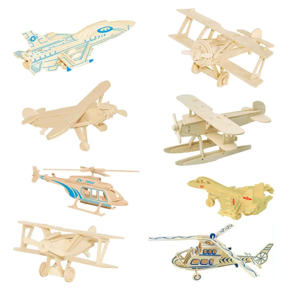 DIY Model Airplane 3D Craft Wooden Airplanes Jigsaw Buildadultsdiy Kit Wood Tabletop Decors Handicraft Plane Puzzlekits