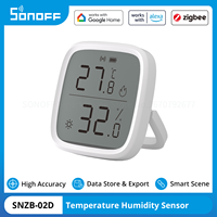 SONOFF SNZB-02D Zigbee LCD Smart Temperature Humidity Sensor Smart Home Scene Work with  Alexa Google Home Assistant ZBBrige-P
