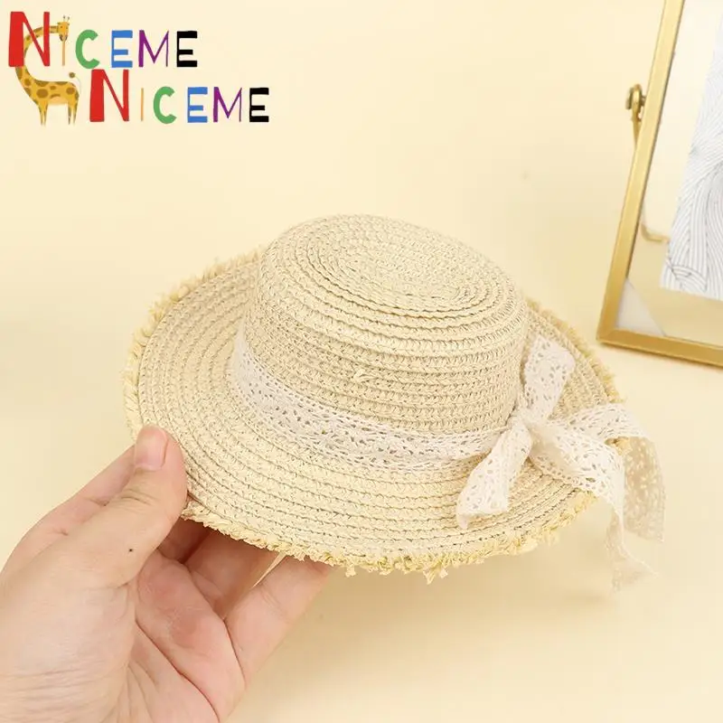 1PC Mini Cute Doll House Doll handmade Straw Hat Sun Cap for 1/6 Doll Accessories Decoration