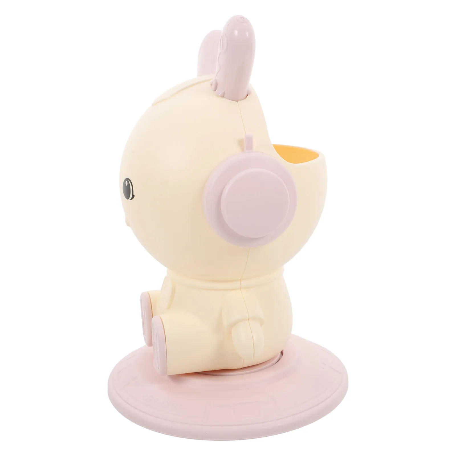 Rotating Bunny Pencil Holder Pink Desktop Organizer Cute Kawaii Makeup Brush Container Office Desk Accessories Women