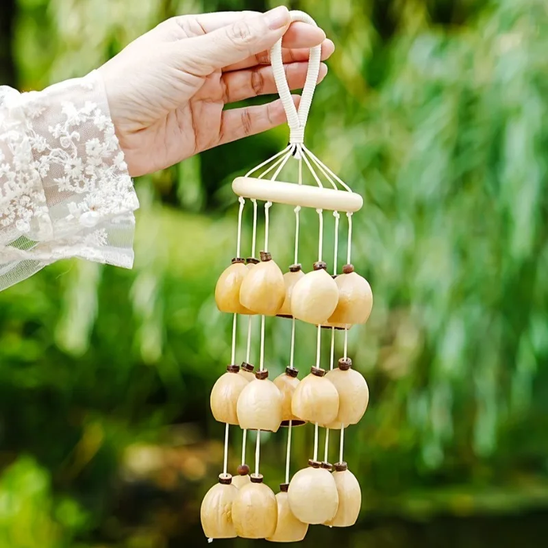 Phoenix Fruit Shell Bells Handheld Wind Chimes Handmade Yoga Sound Healing Decoration Chimes Professional Meditation Accessories