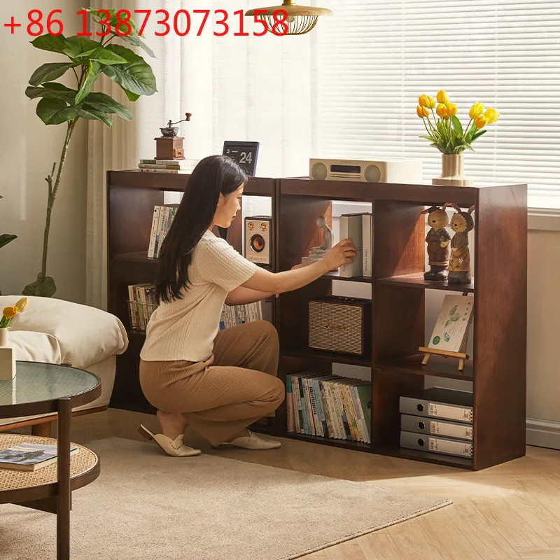 

Комбинированный книжный шкаф Jiayi из массива дерева, напольный стеллаж для гостиной, тумба для кабинета, низкий шкаф-стеллаж Bogu