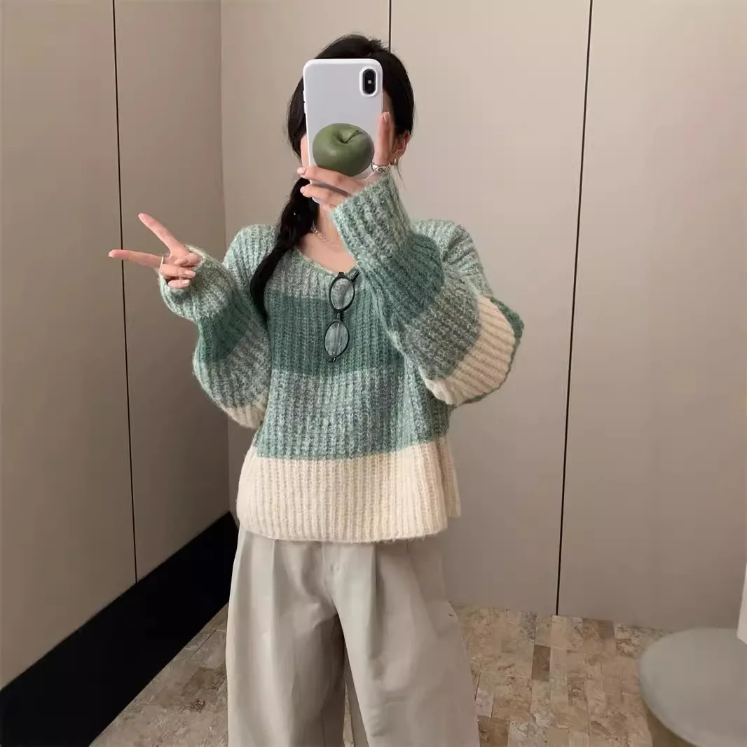 

Женский свитер с круглым вырезом, свитер большого размера, однотонный мягкий джемпер, теплый трикотаж, пуловер, осенний трикотаж