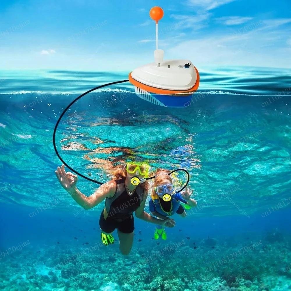 Portable Diving Ventilator for Dual Users, 15M Deep Scuba Gear 7-10 Hours for Underwater Fishing & Rescue