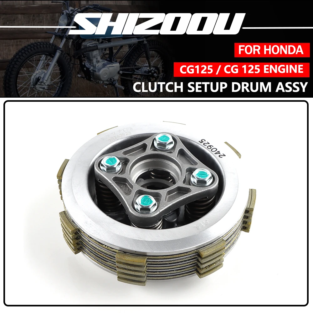 Für HONDA CG125 CG 125 Motor Kupplungskern Nabe Motorrad Reibscheiben-Kit Baugruppe Reibscheiben-Kupplungsbaugruppe