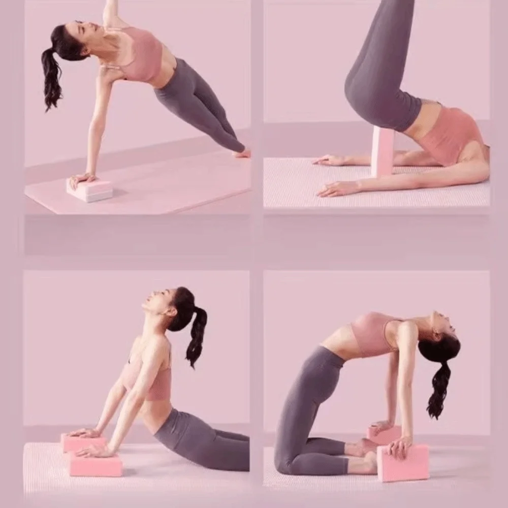 Exercise High Density Yoga Brick Non-slip Solid Color Foam Brick EVA Foam Durable Yoga Foam Block Stretching