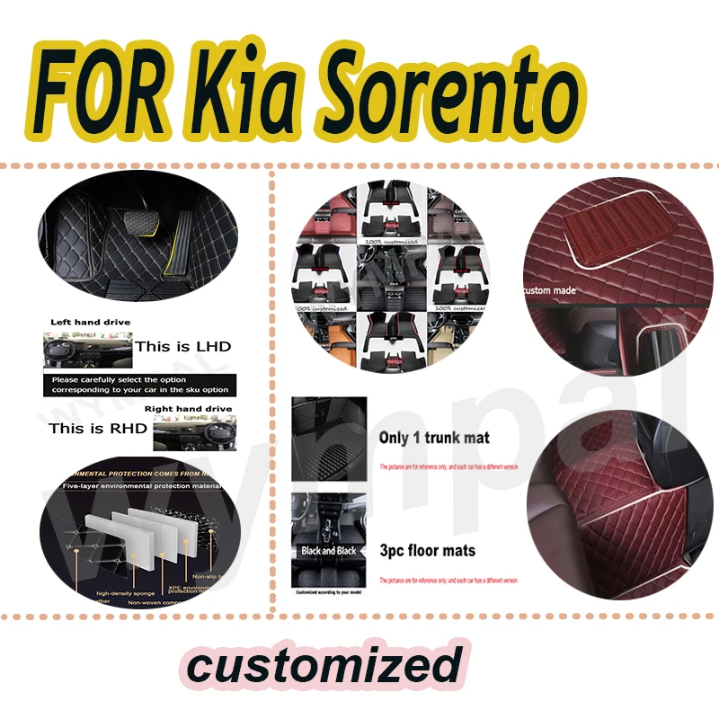 

LUXURY Car Carpet Floor Mat For Kia Sorento MQ4 2021 2022 2023 Waterproof Leather Cat Floor Mats