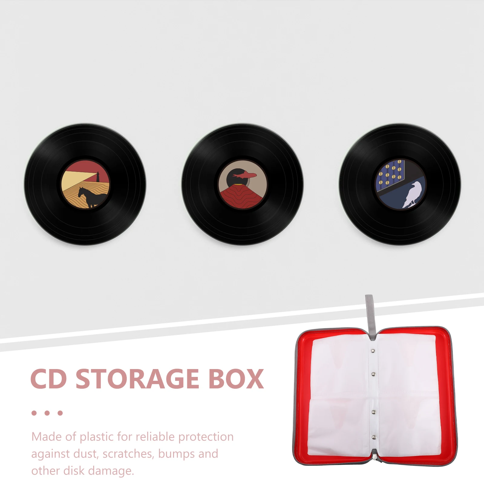 3pcs CD Case Holder DVD ganizer Media Storage Binder Booklet Pouch Plastic Dust Scratch Portable Zipper