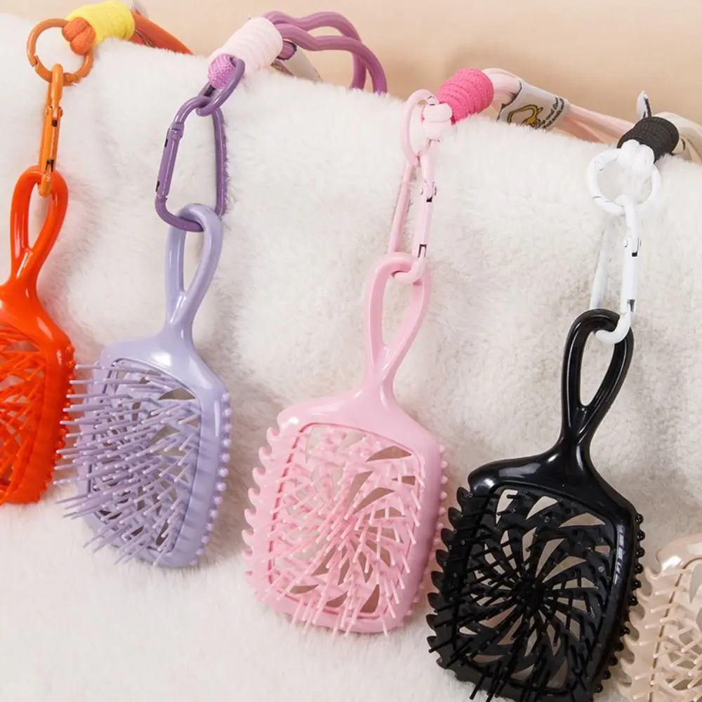

Mini Fluffy Hair Comb Hollow with Lanyard Styling Comb Anti-static Multifunctional Scalp Massage Comb Hair Styling Tools