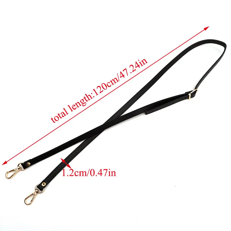 128cm PU Leather Bag Strap Long Adjustable Crossbody Strap Bag Belt Replacement Belt Shoulder Strap 1.2cm Wide Bags Handles